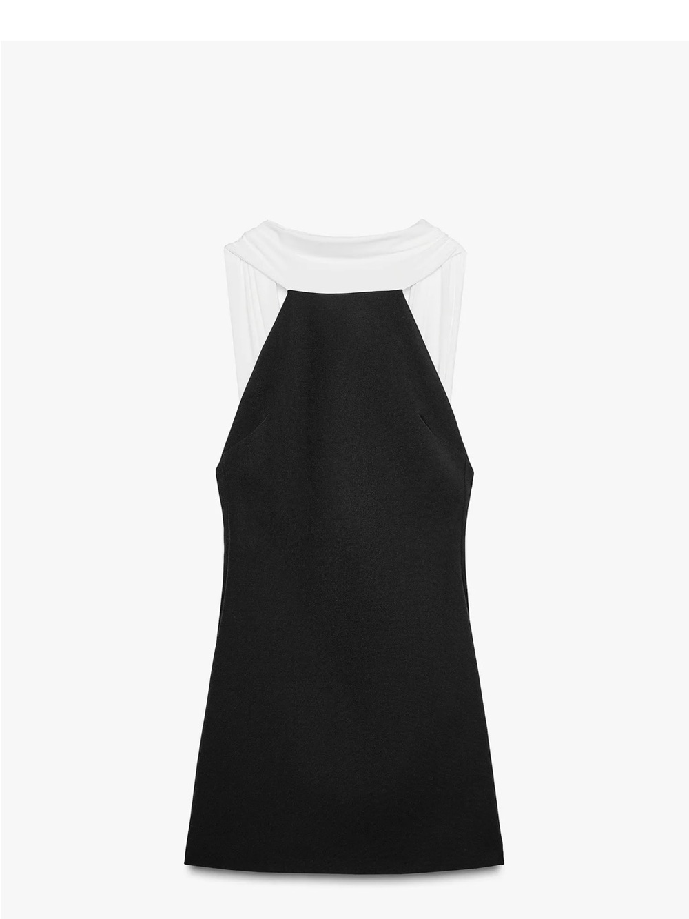 Zara Backless Black and White Halter Dress - Elegant Contrast Slip